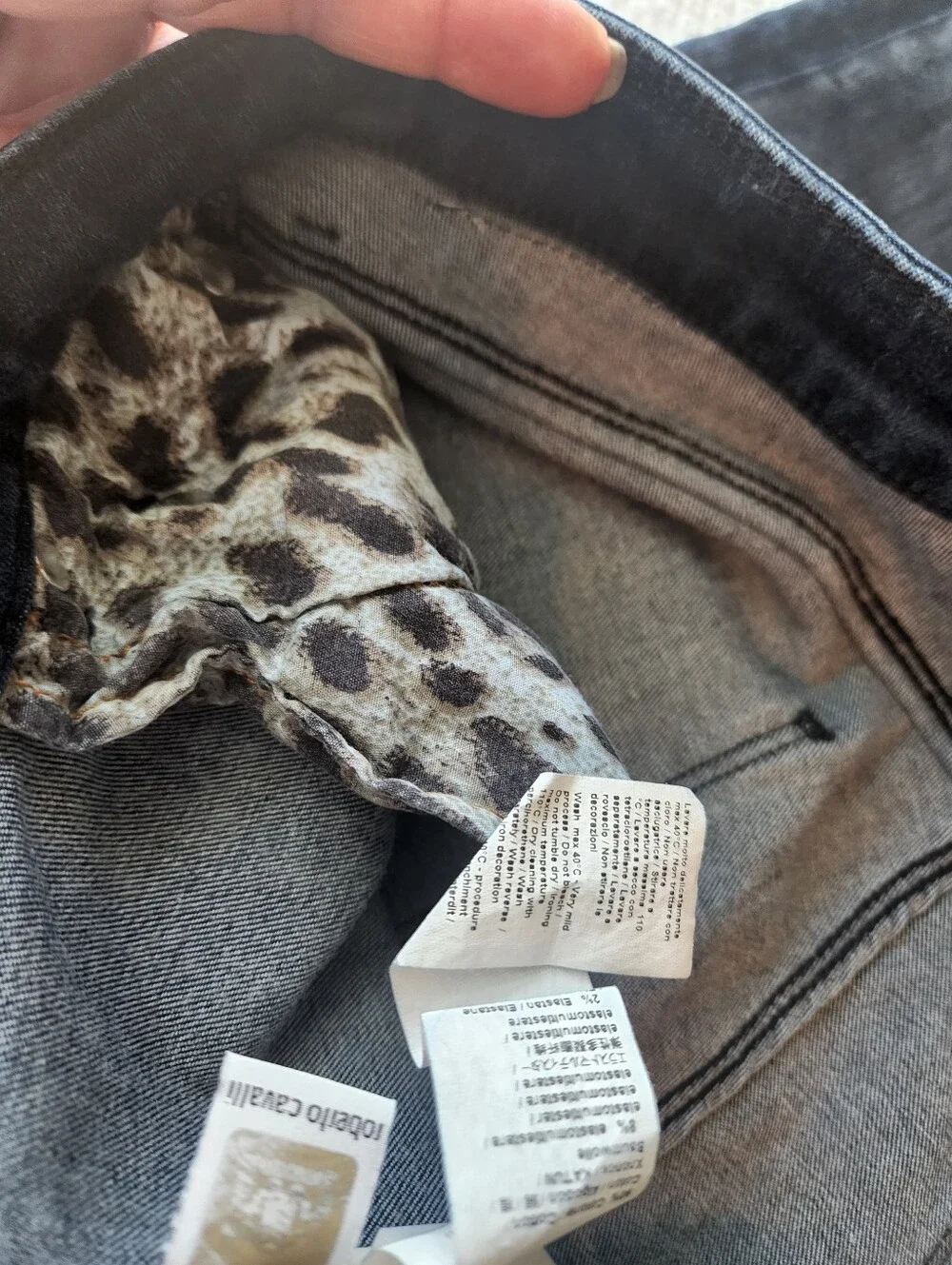 Roberto Cavalli Black Washed Skinny Jeans